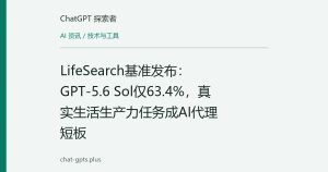 LifeSearch基准发布：GPT-5.6 Sol仅63.4%，真实生活生产力任务成AI代理短板