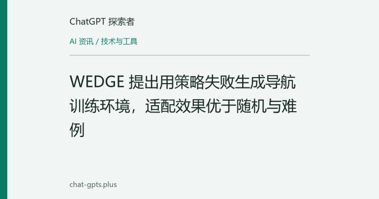 WEDGE 提出用策略失败生成导航训练环境,适配效果优于随机与难例