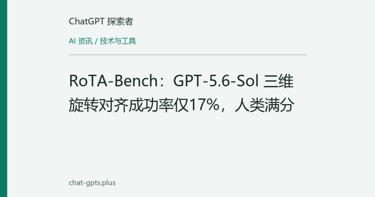 RoTA-Bench:GPT-5.6-Sol 三维旋转对齐成功率仅17%,人类满分