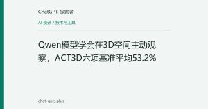 Qwen模型学会在3D空间主动观察，ACT3D六项基准平均53.2%