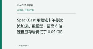 SpecKCast 用频域卡尔曼滤波加速扩散模型，最高 6 倍速且显存增耗低于 0.05 GiB