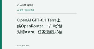 OpenAI GPT-6.1 Terra上线OpenRouter：1/10价格对标Astra，任务速度快3倍