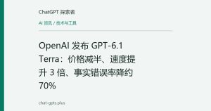 OpenAI 发布 GPT-6.1 Terra：价格减半、速度提升 3 倍、事实错误率降约 70%