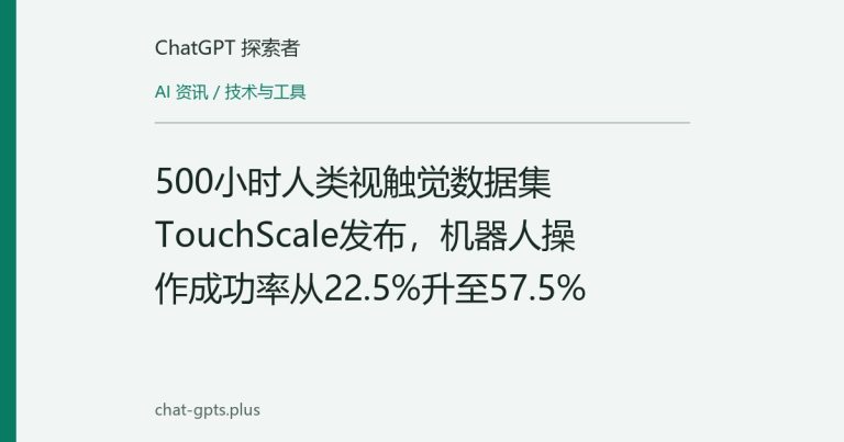 500小时人类视触觉数据集TouchScale发布,机器人操作成功率从22.5%升至57.5%