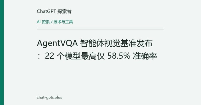 AgentVQA 智能体视觉基准发布:22 个模型最高仅 58.5% 准确率