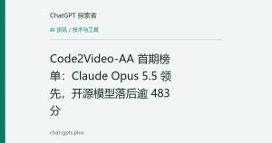 Code2Video-AA 首期榜单：Claude Opus 5.5 领先，开源模型落后逾 483 分