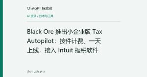 Black Ore 推出小企业版 Tax Autopilot：按件计费、一天上线，接入 Intuit 报税软件
