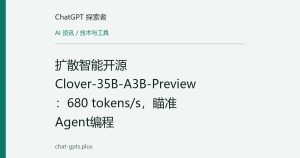 扩散智能开源Clover-35B-A3B-Preview：680 tokens/s，瞄准Agent编程