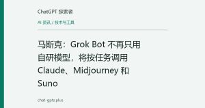 马斯克：Grok Bot 不再只用自研模型，将按任务调用 Claude、Midjourney 和 Suno