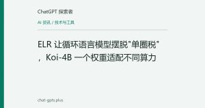 ELR 让循环语言模型摆脱"单圈税"，Koi-4B 一个权重适配不同算力