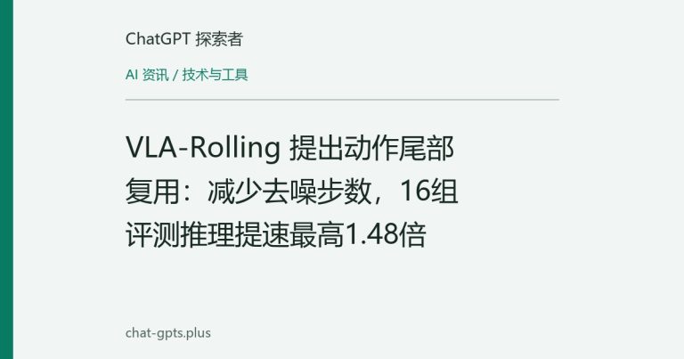 VLA-Rolling 提出动作尾部复用：减少去噪步数，16组评测推理提速最高1.48倍