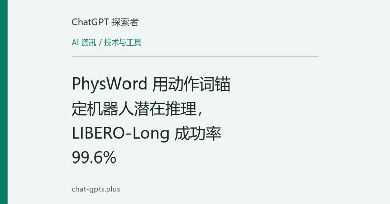 PhysWord 用动作词锚定机器人潜在推理,LIBERO-Long 成功率99.6%