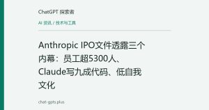 Anthropic IPO文件透露三个内幕：员工超5300人、Claude写九成代码、低自我文化