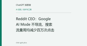 Reddit CEO：Google AI Mode 不导流，搜索流量周均减少百万次点击
