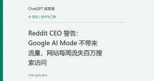 Reddit CEO 警告：Google AI Mode 不带来流量，网站每周流失百万搜索访问