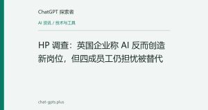 HP 调查：英国企业称 AI 反而创造新岗位，但四成员工仍担忧被替代