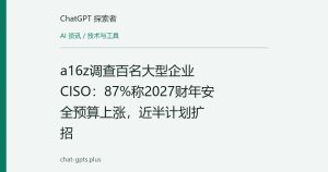 a16z调查百名大型企业CISO：87%称2027财年安全预算上涨，近半计划扩招