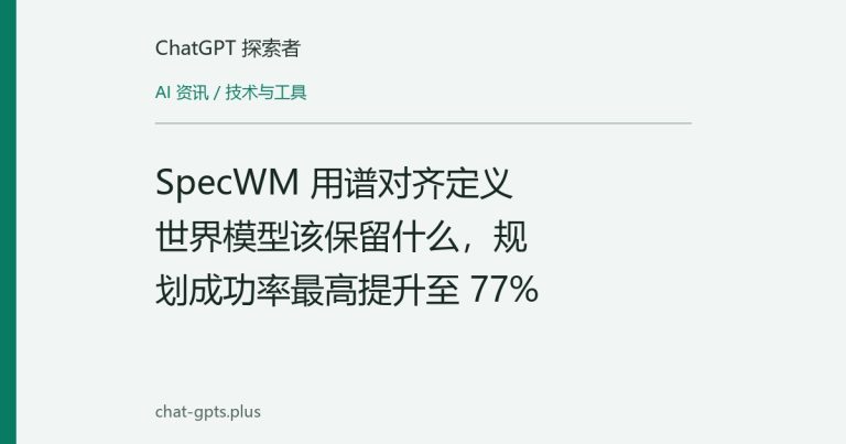 SpecWM 用谱对齐定义世界模型该保留什么,规划成功率最高提升至 77%