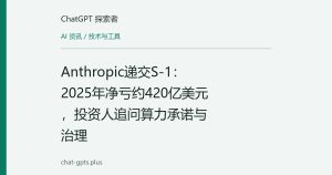 Anthropic递交S-1：2025年净亏约420亿美元，投资人追问算力承诺与治理