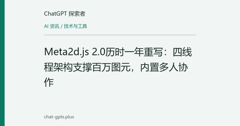 Meta2d.js 2.0历时一年重写：四线程架构支撑百万图元，内置多人协作