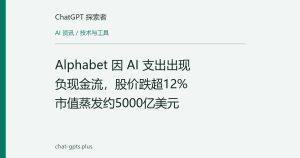 Alphabet 因 AI 支出出现负现金流，股价跌超12%市值蒸发约5000亿美元